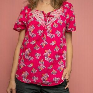 Floral & Embroidered Blouse